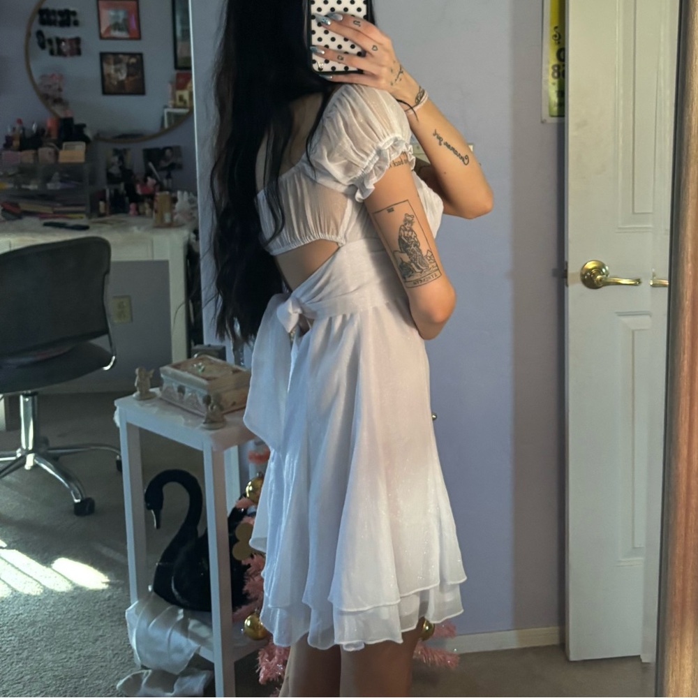 white sparkly lucy in the sky dress - Picture 2 of 5